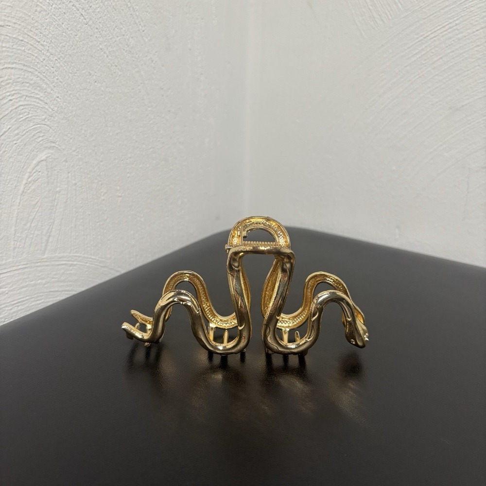 Metallic Gold Snake Hair Claw Clip Accessory Women's‎ Up Do Bun